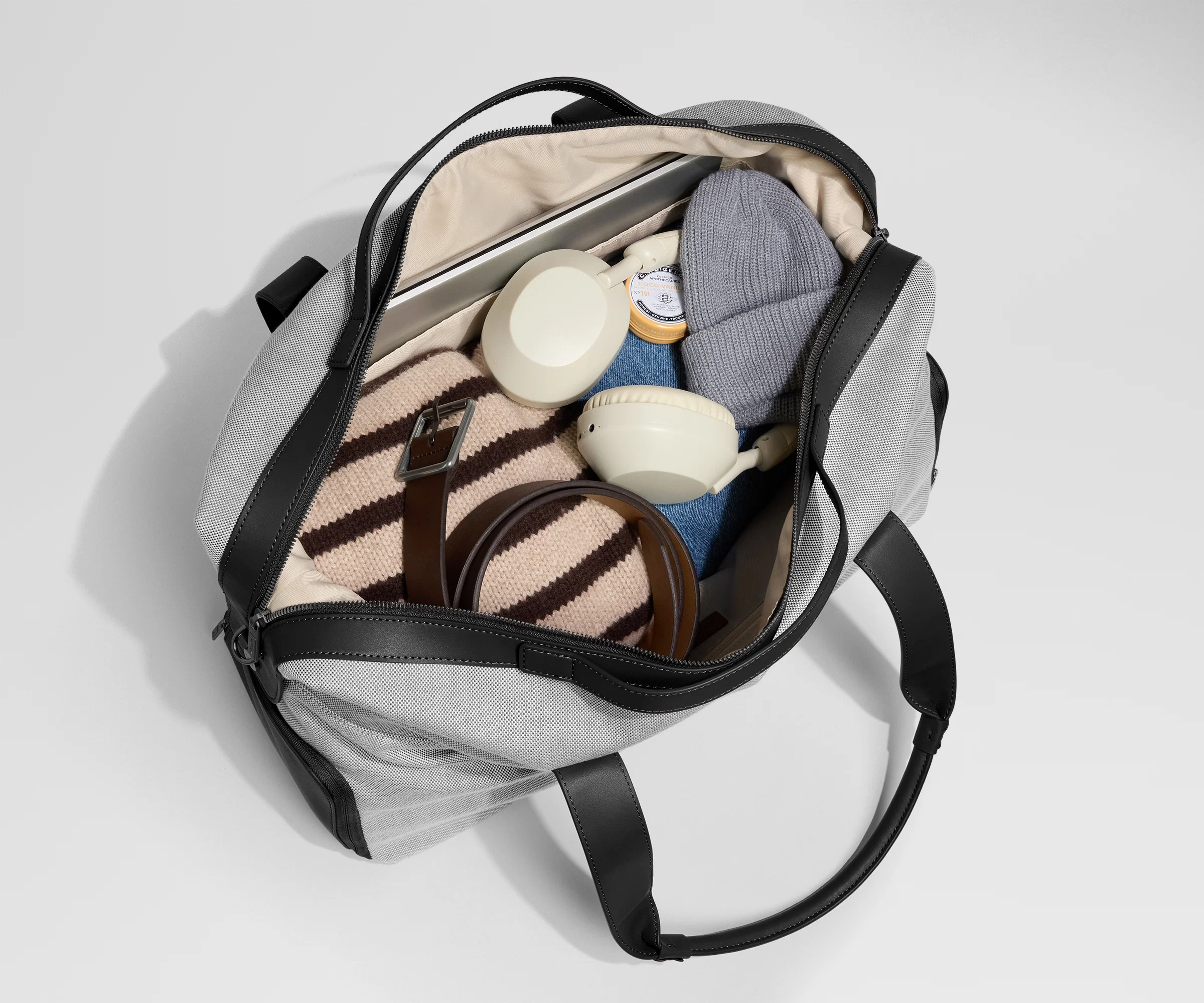 Canvas Overnight Bag in Jet Black - Image 2