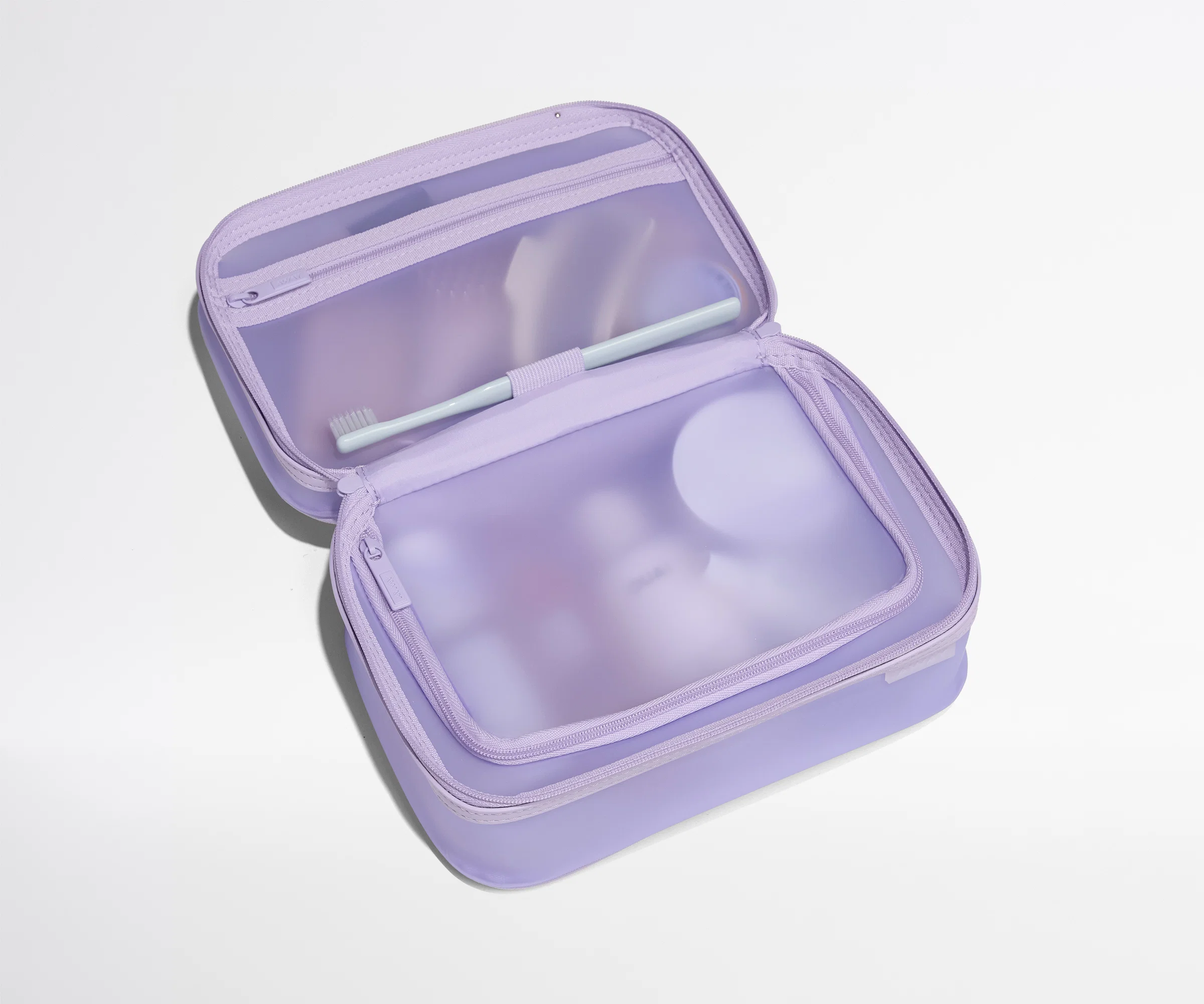 Clear Toiletry Bag in Lavender Haze Purple - Image 2