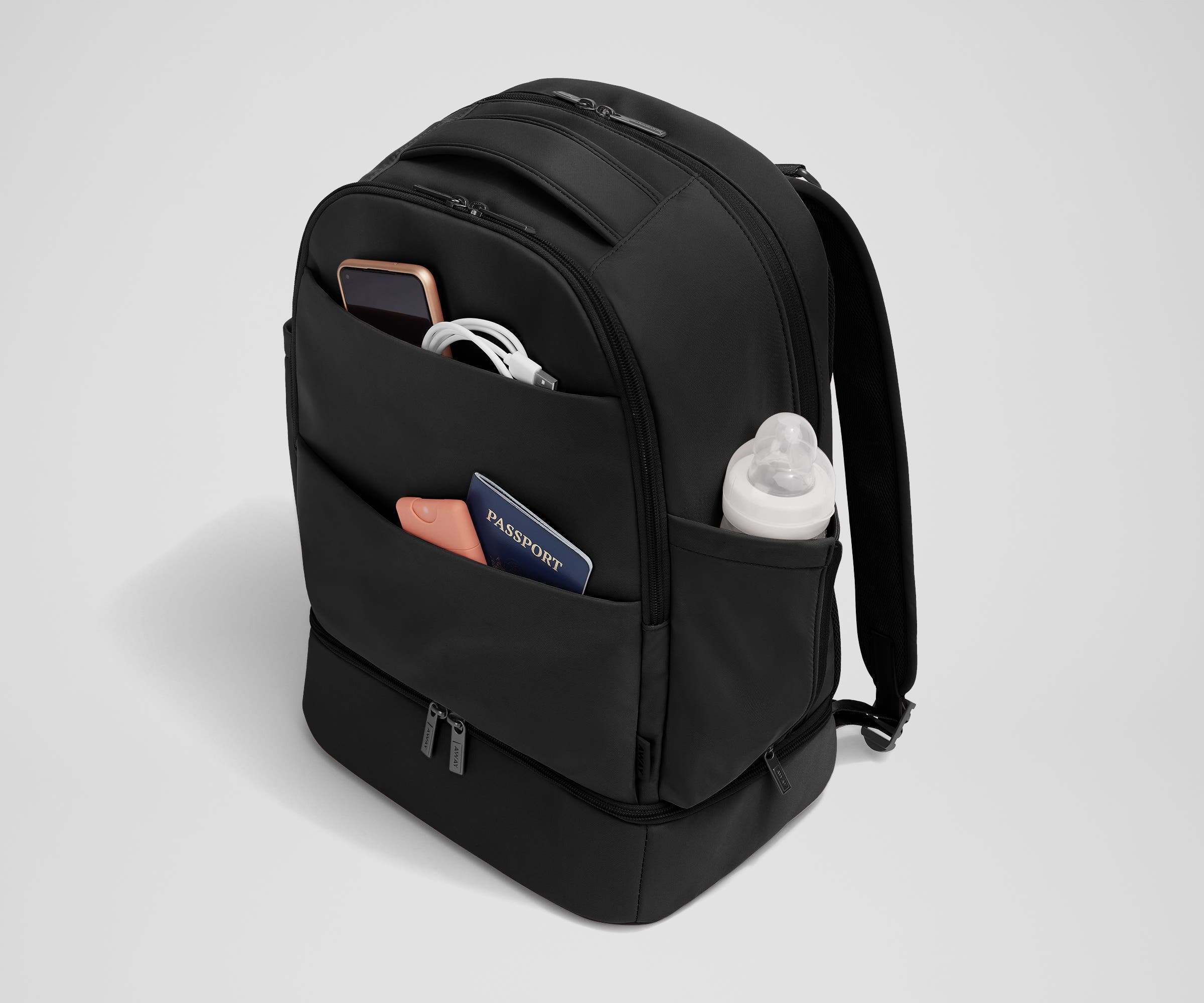 The Double Diaper Backpack in Jet Black - Image 3