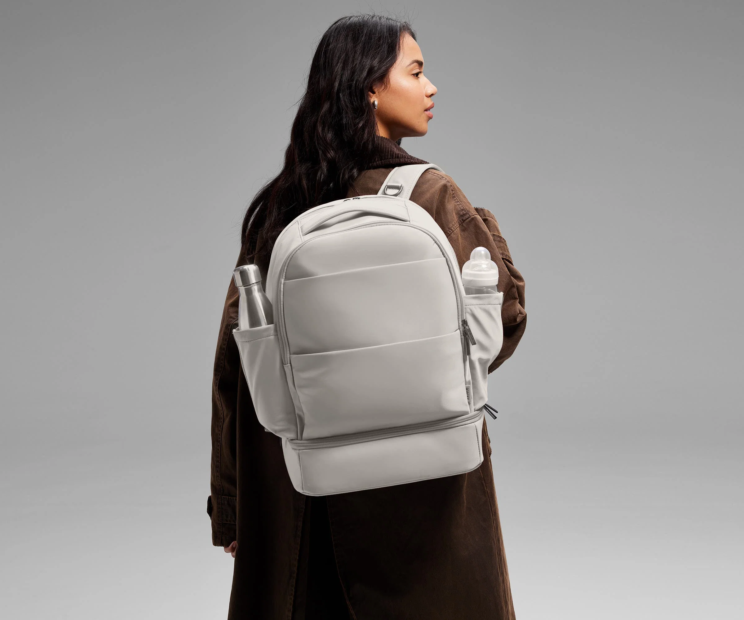 The Double Diaper Backpack in Olive Green - Image 10