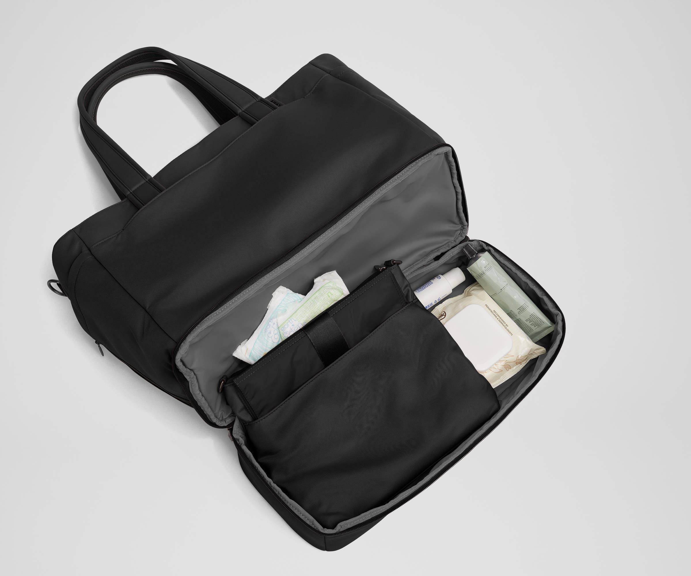 The Double Diaper Tote in Jet Black - Image 6