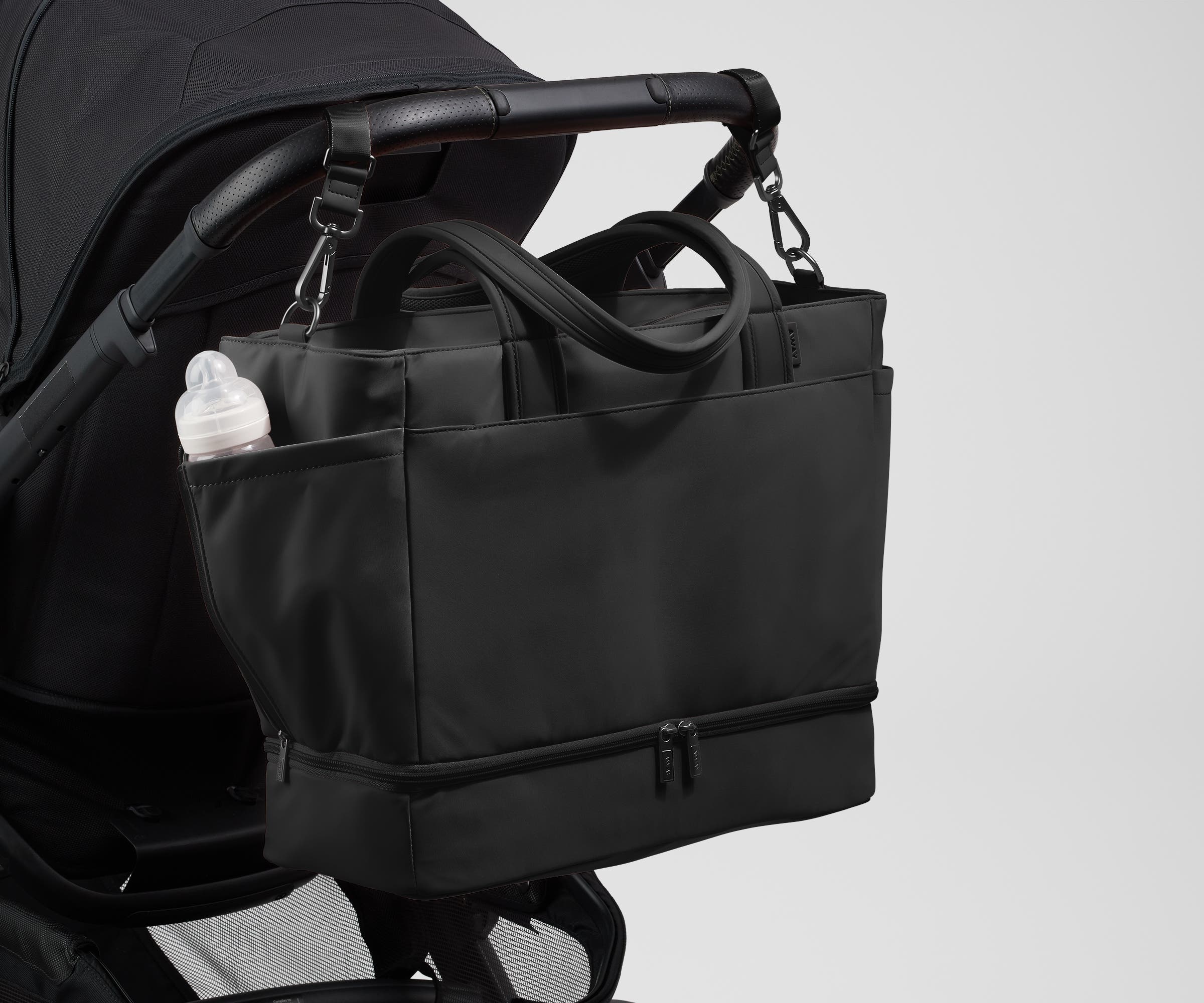 The Double Diaper Tote in Jet Black - Image 7