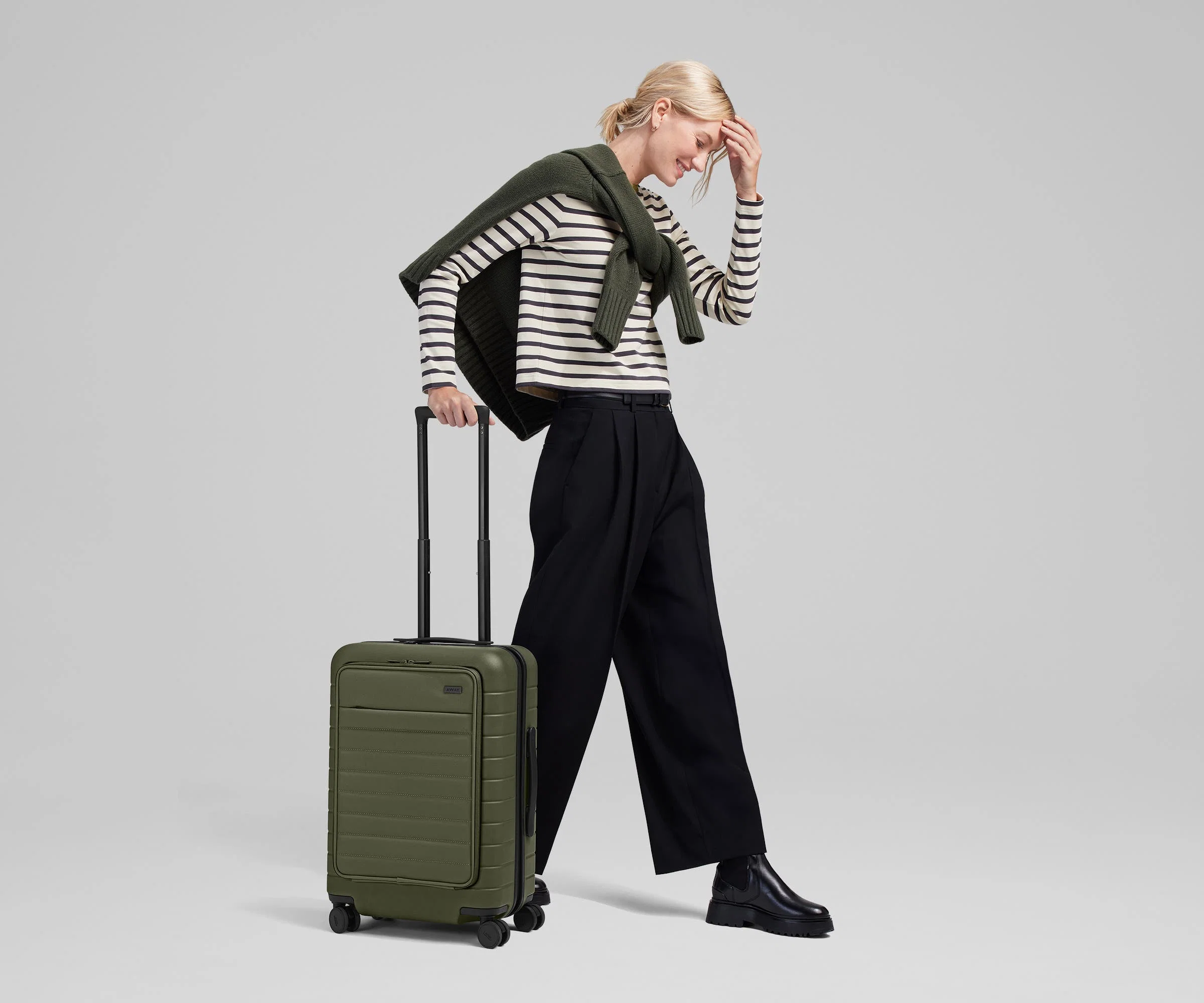 The Executive Bigger Carry-On in Olive Green - Image 4