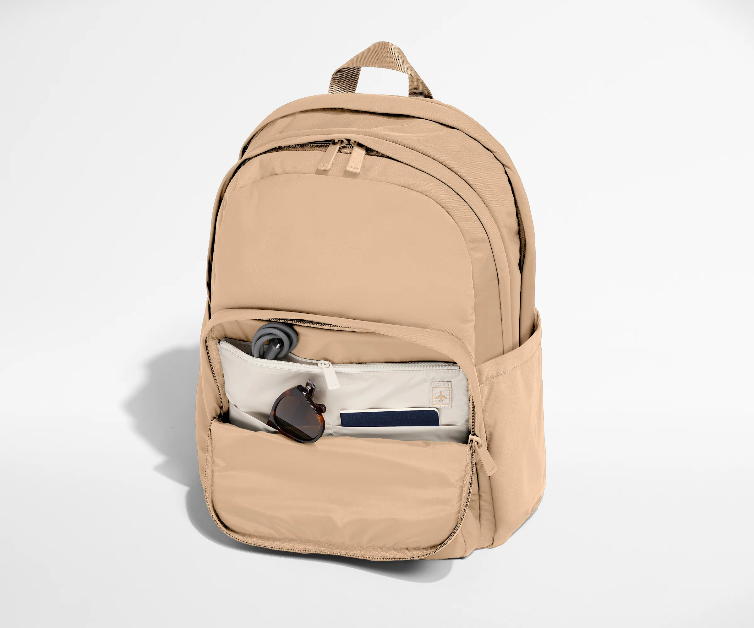 Large Featherlight Backpack in Camel Brown - Image 6