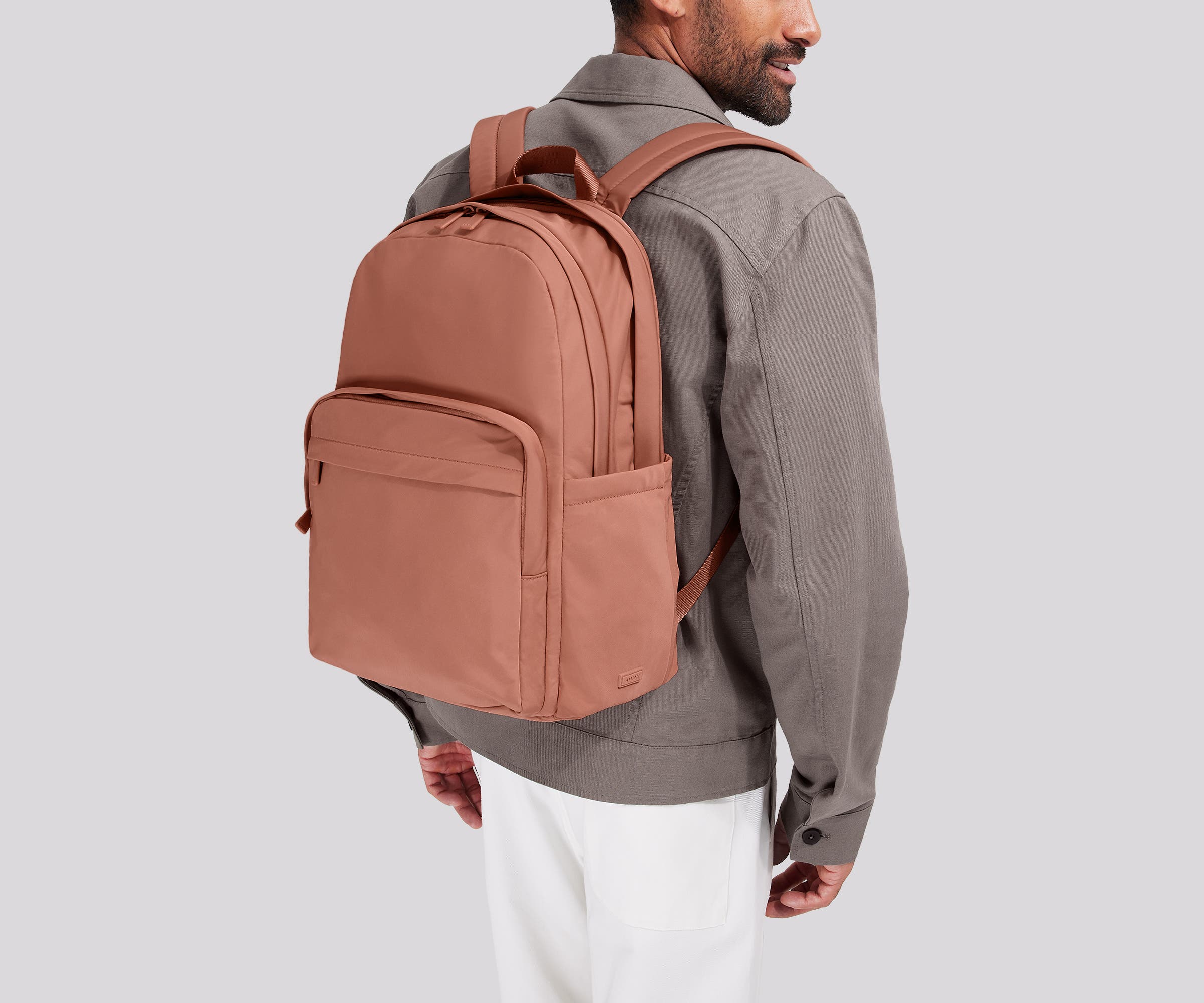 Large Featherlight Backpack in Clay Pink - Image 2