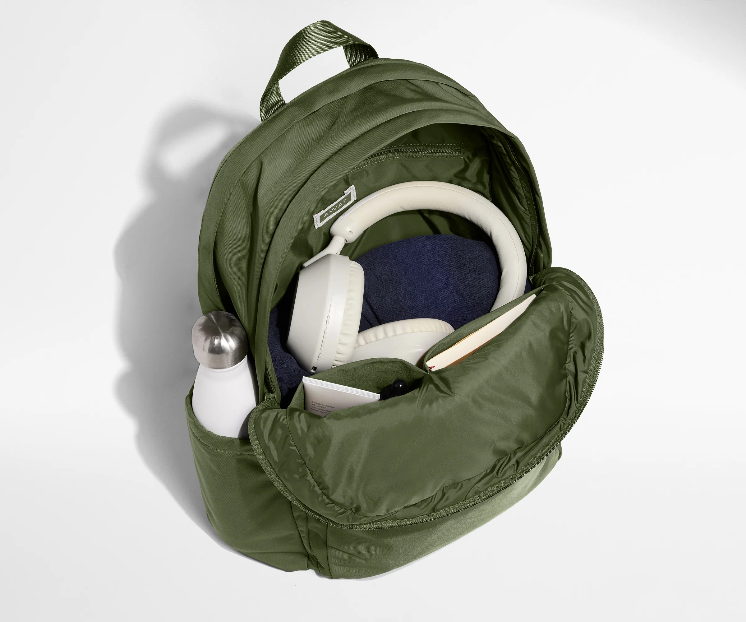 Large Featherlight Backpack in Olive Green - Image 4