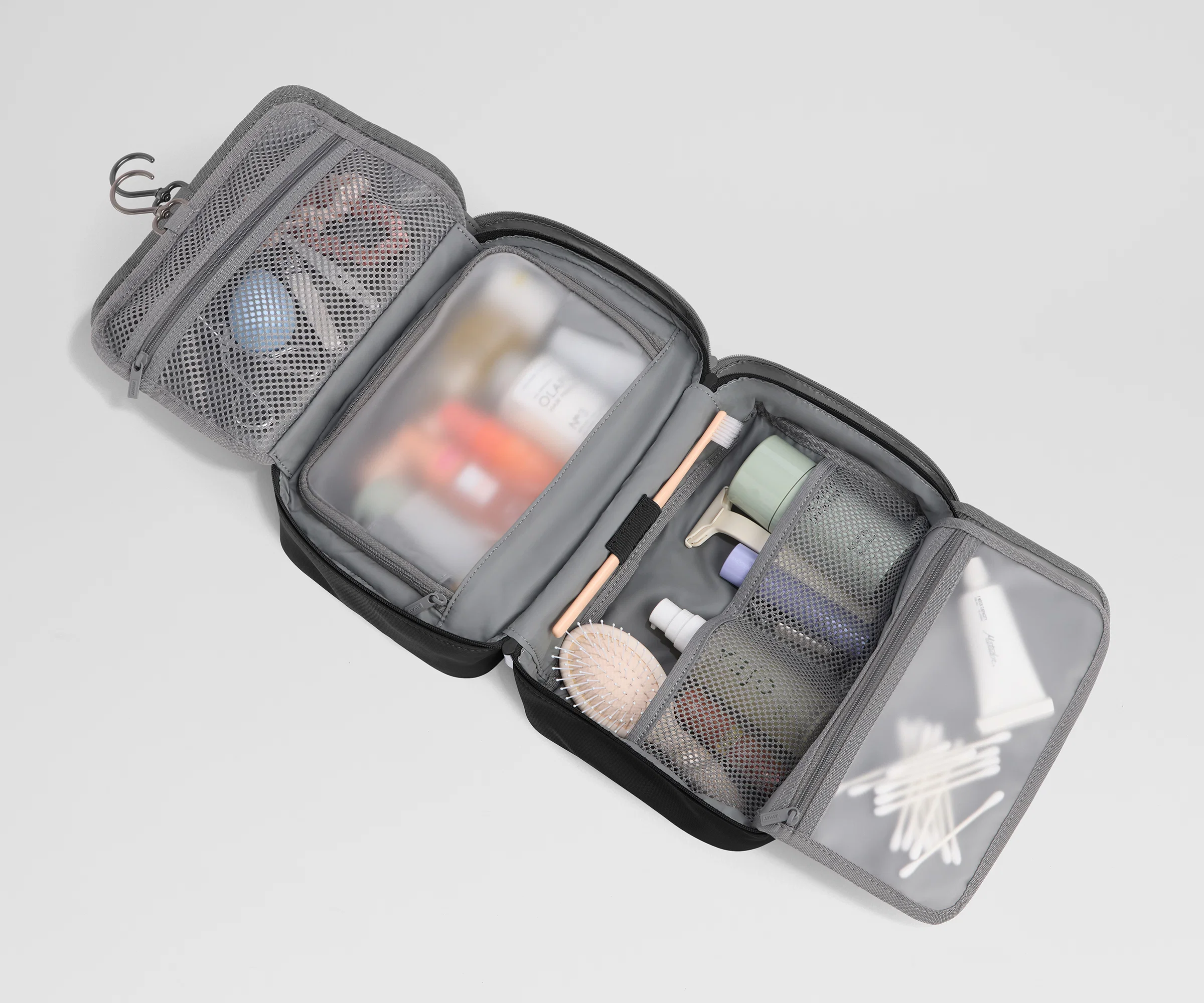 Hanging Toiletry Bag in Jet Black - Image 2