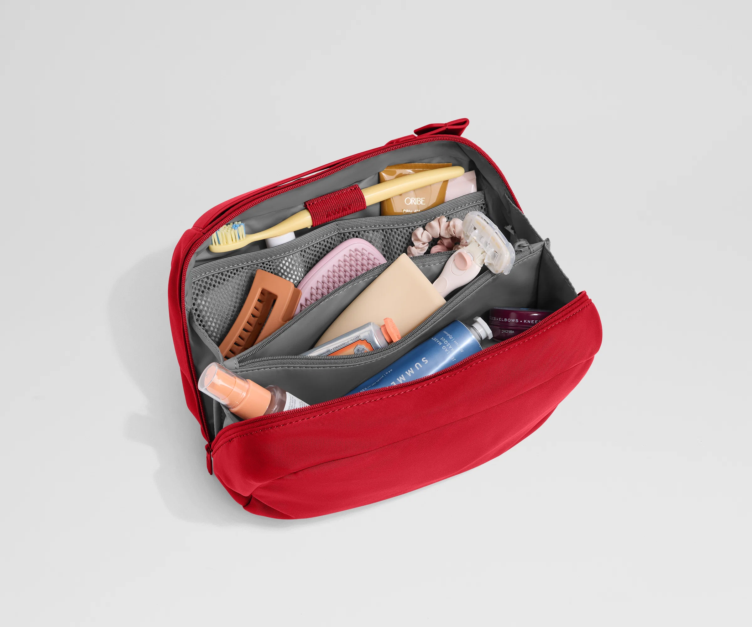Large Toiletry Bag in Cherry Red - Image 2