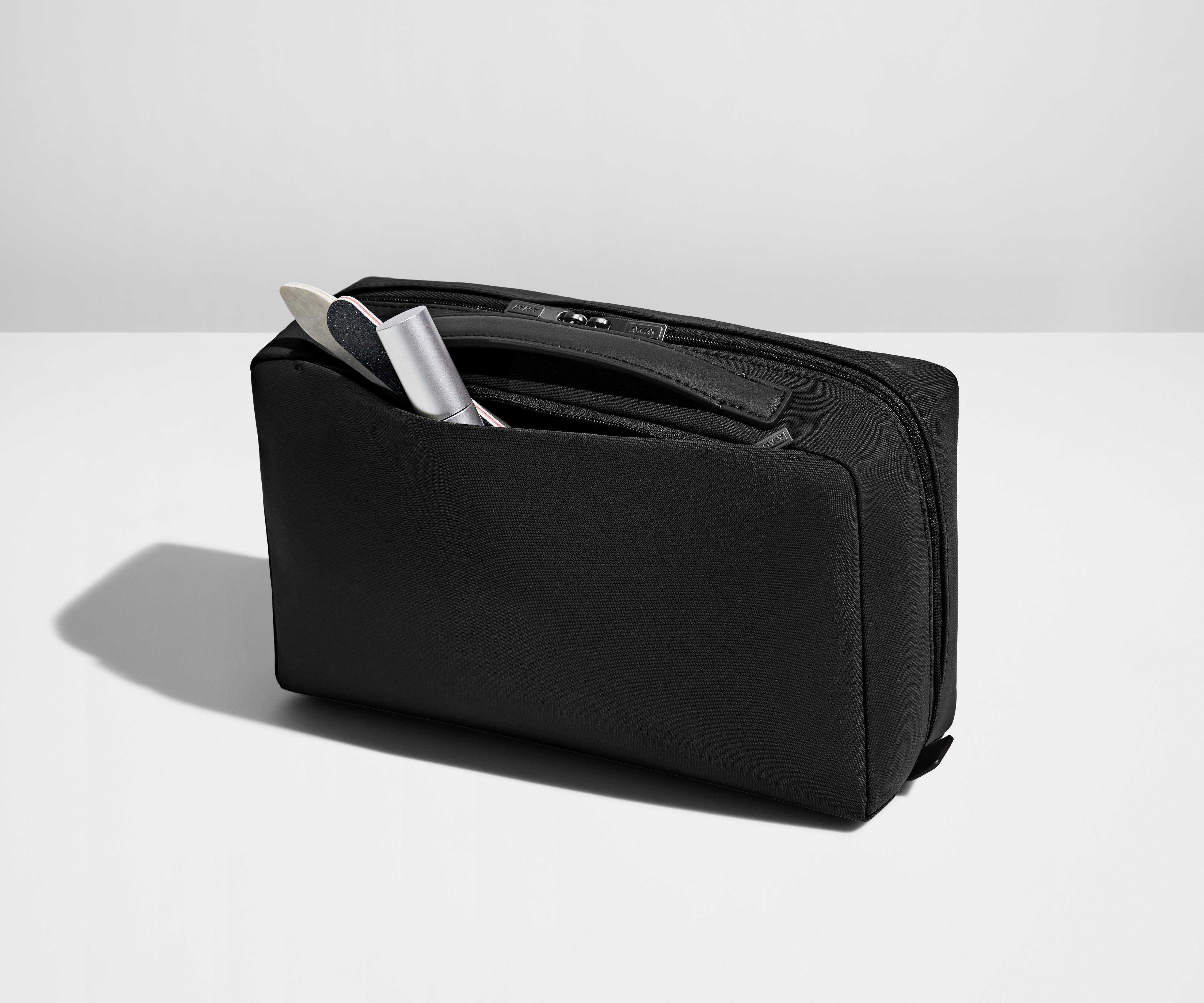 The Large Toiletry Bag in Jet Black - Image 4