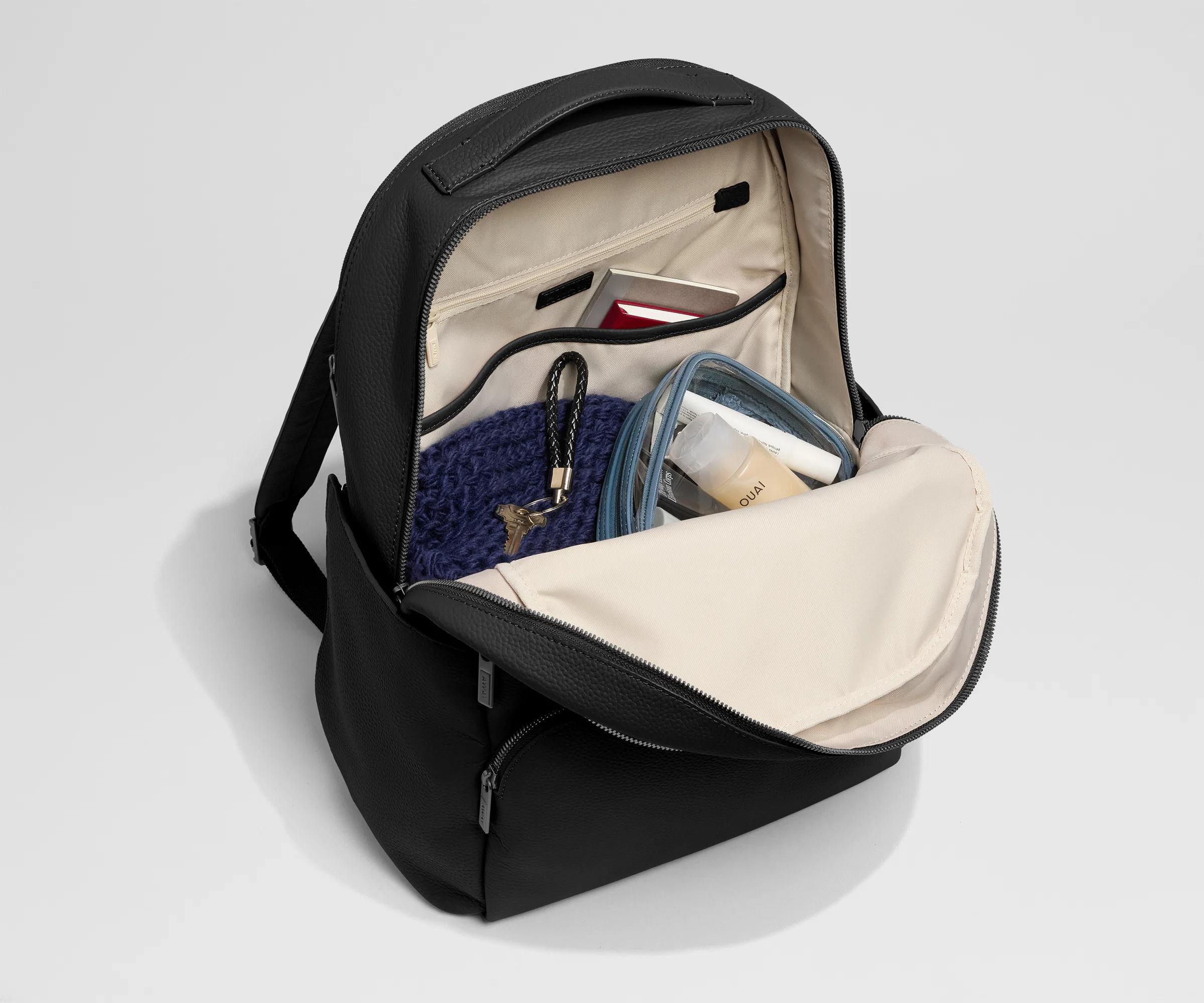 Leather Backpack in Jet Black - Image 2