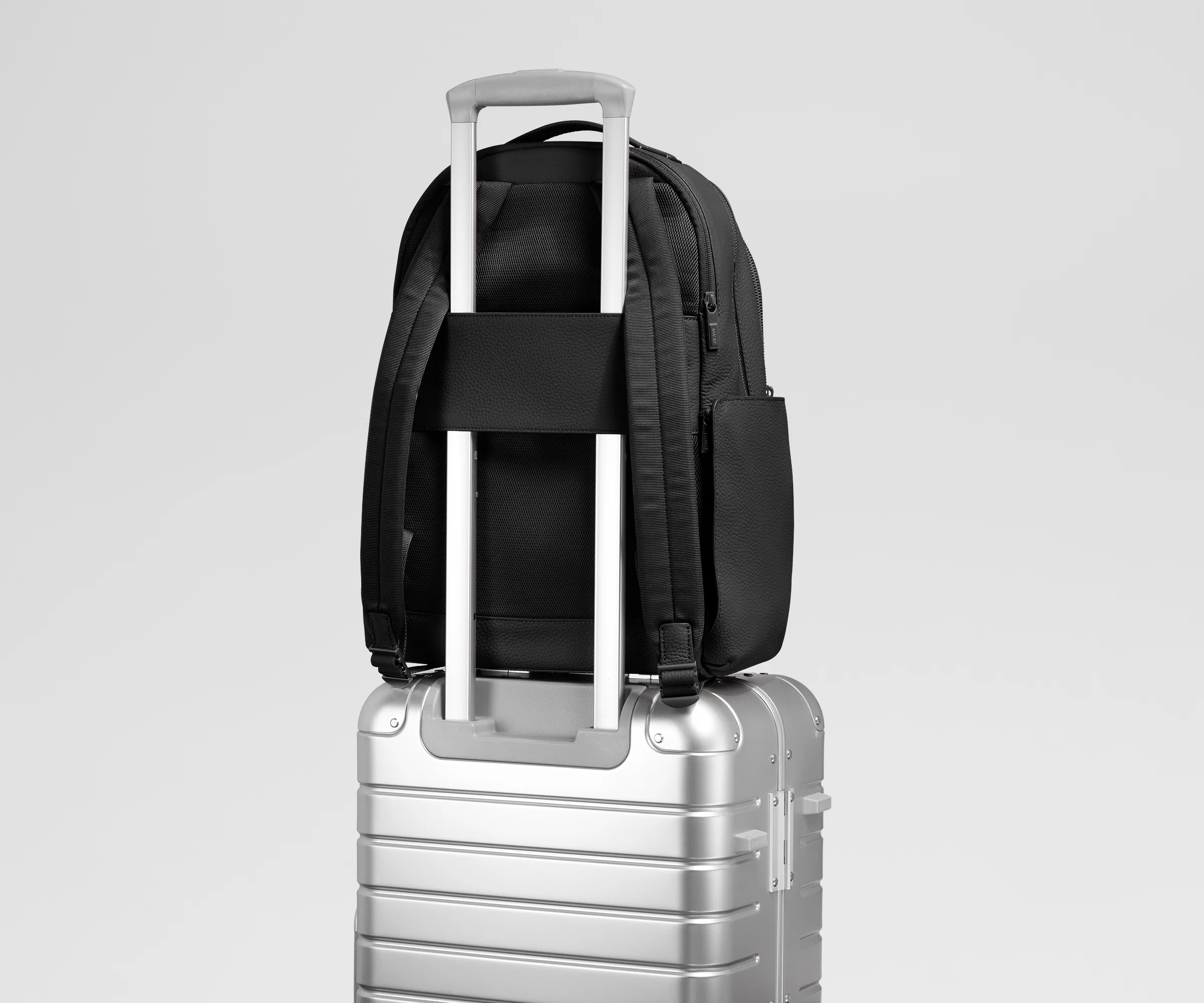 Leather Backpack in Jet Black - Image 7