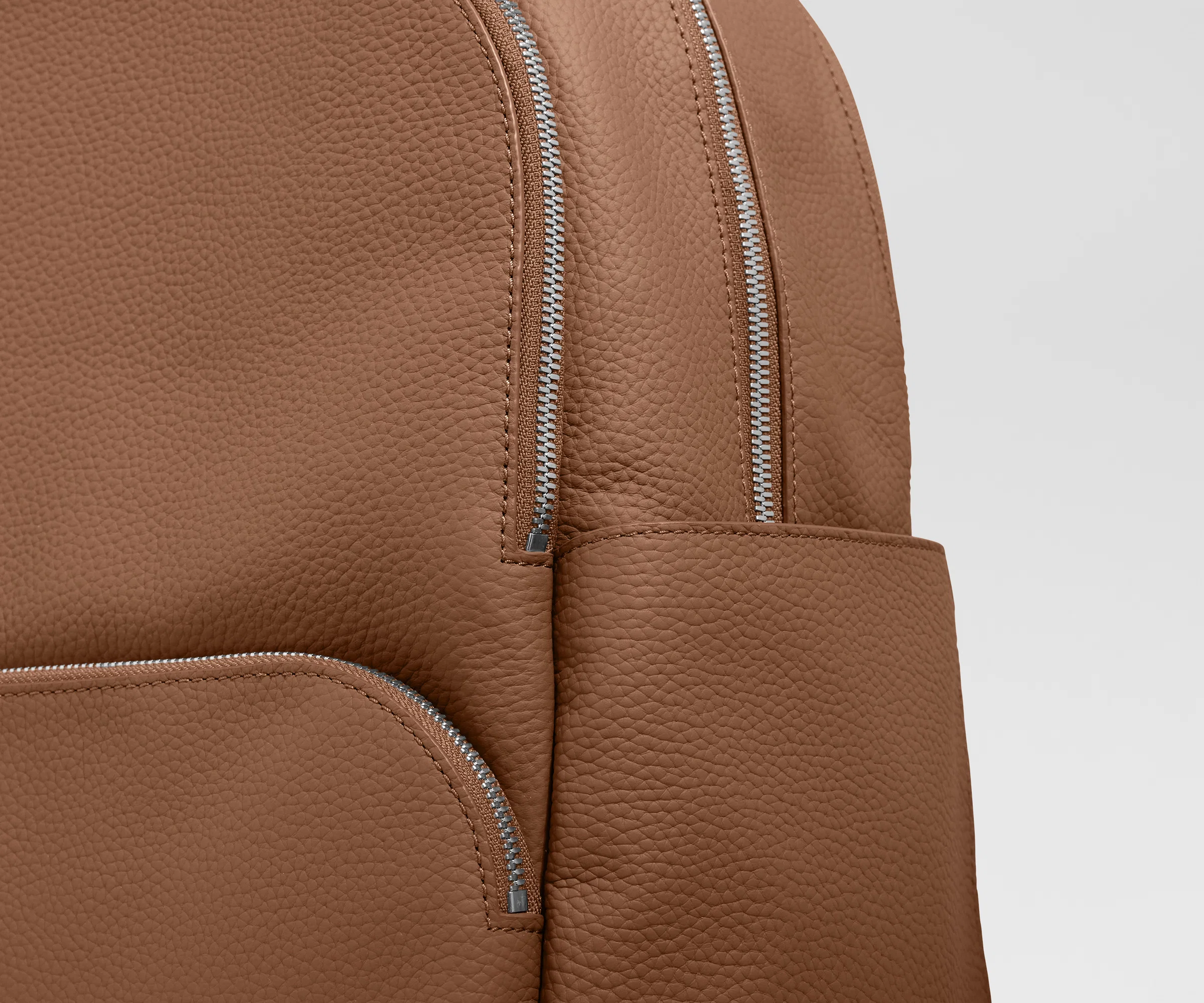 Leather Backpack in Saddle Brown - Image 5