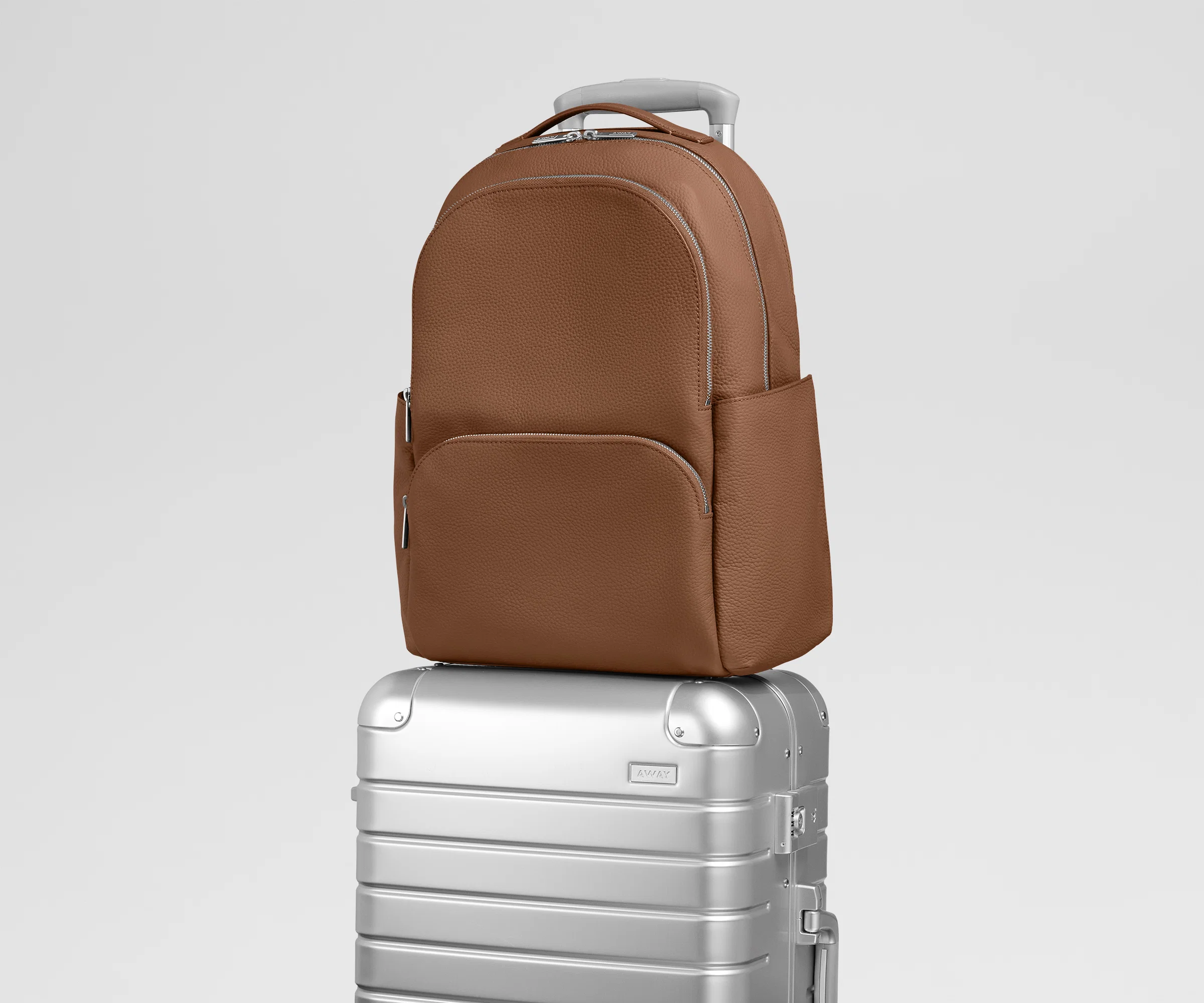 Leather Backpack in Saddle Brown - Image 8