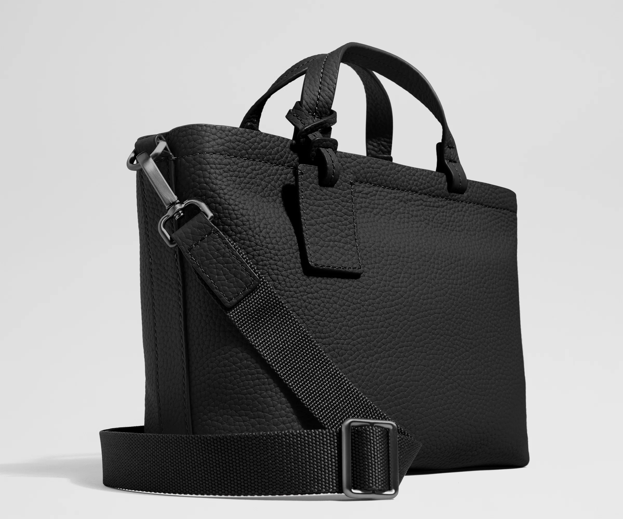 Leather Crossbody in Jet Black - Image 2