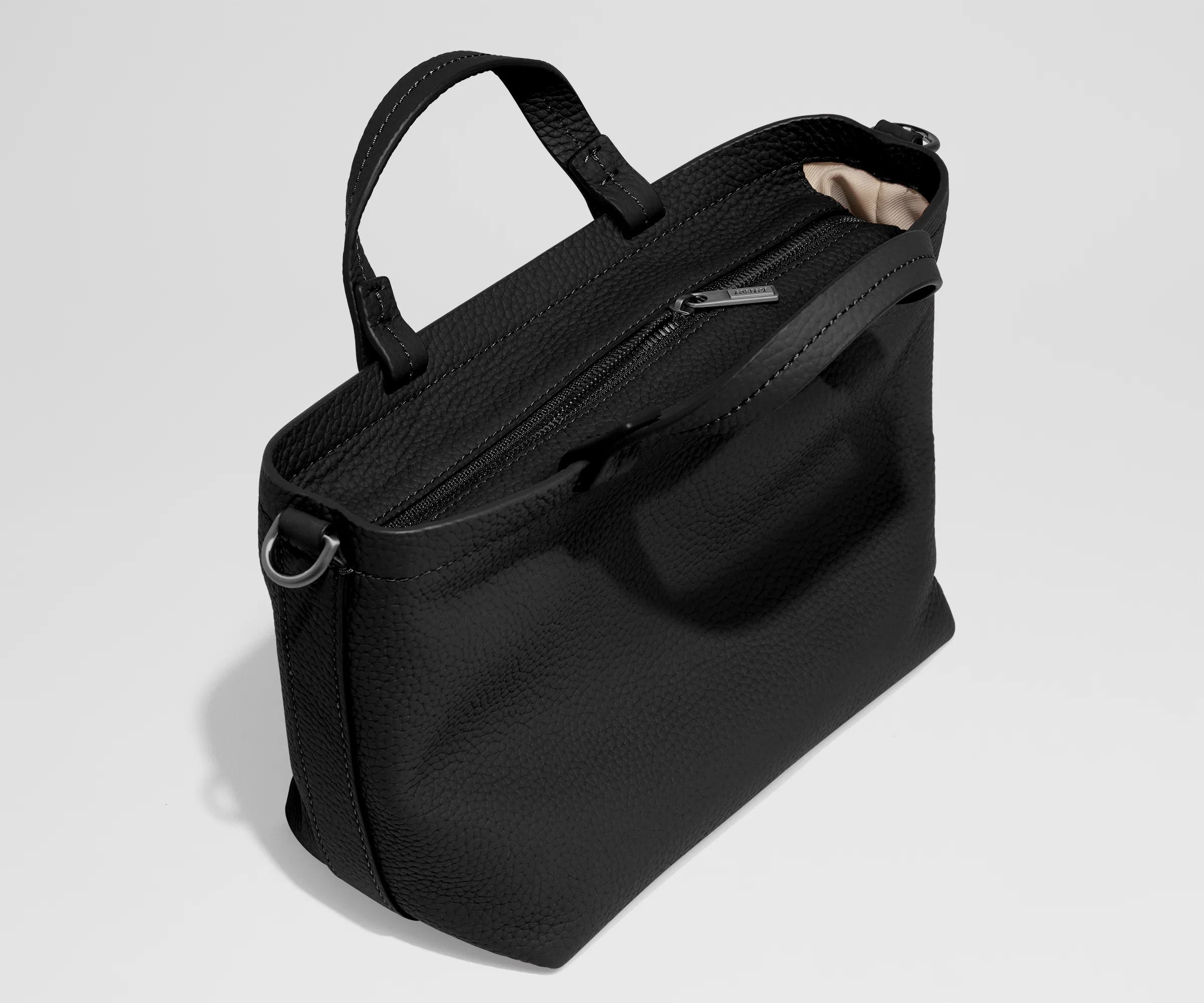 Leather Crossbody in Jet Black - Image 4