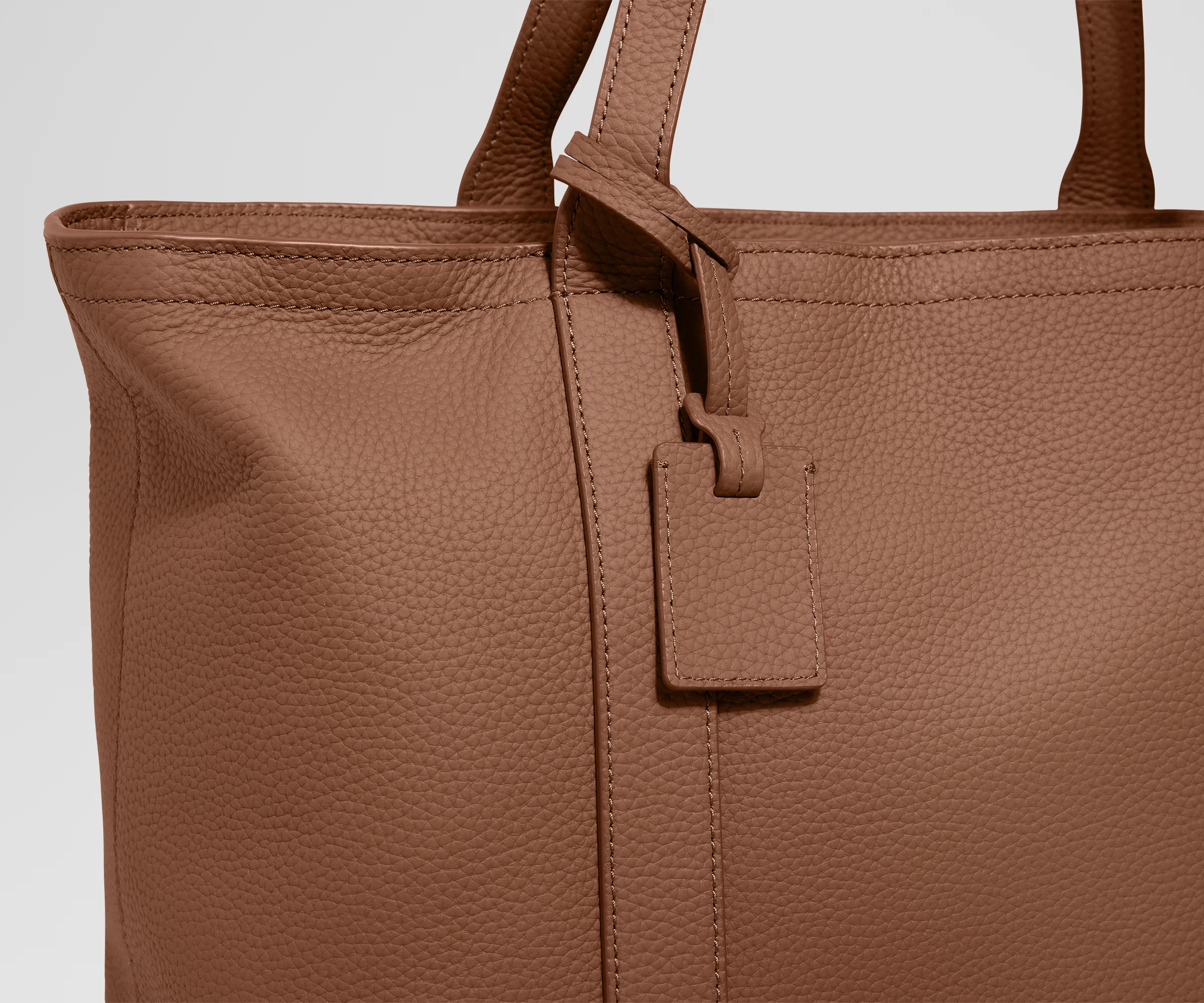 Leather Tote in Saddle Brown - Image 5