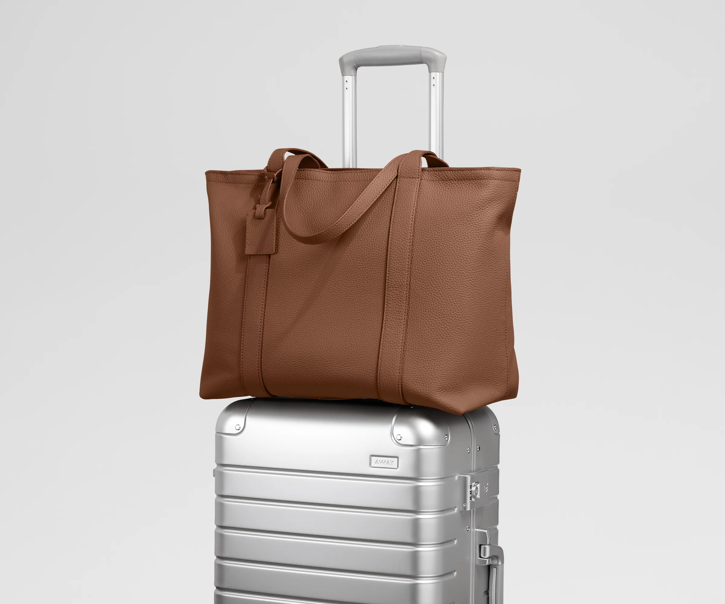 Leather Tote in Saddle Brown - Image 8