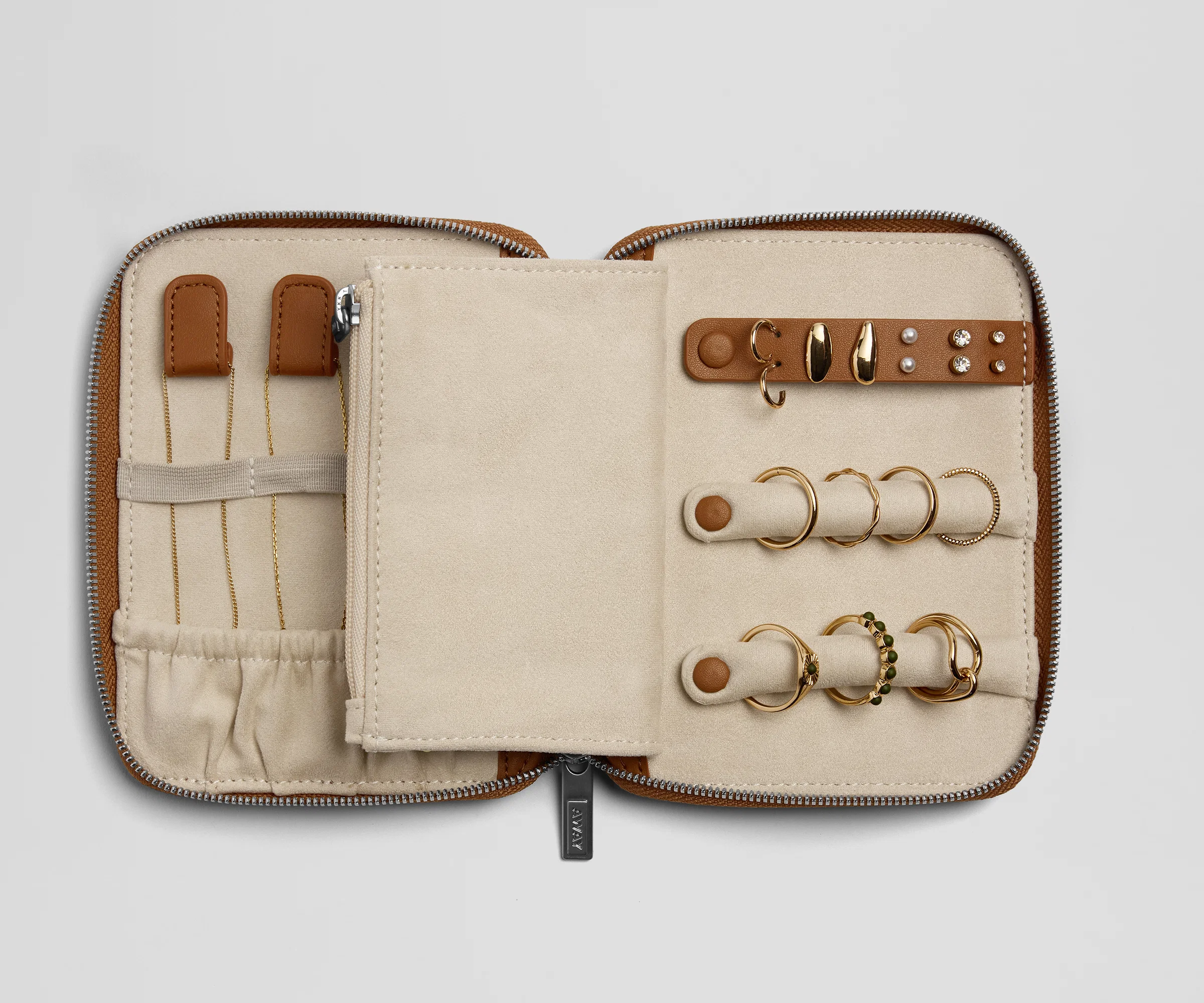 Slim Jewelry Organizer in Saddle Brown - Image 3