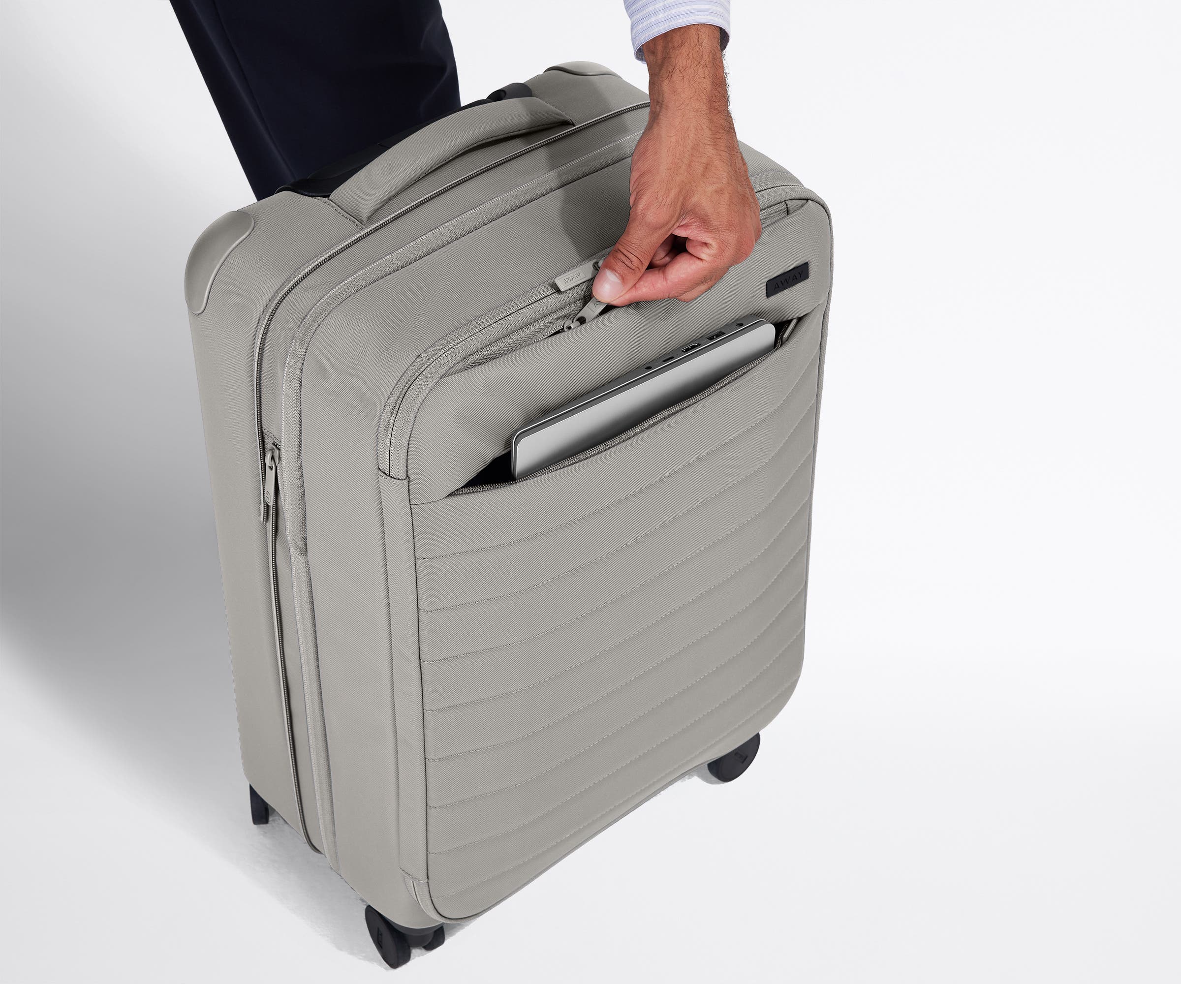 Softside Bigger Carry-On in Cloud Gray - Image 6
