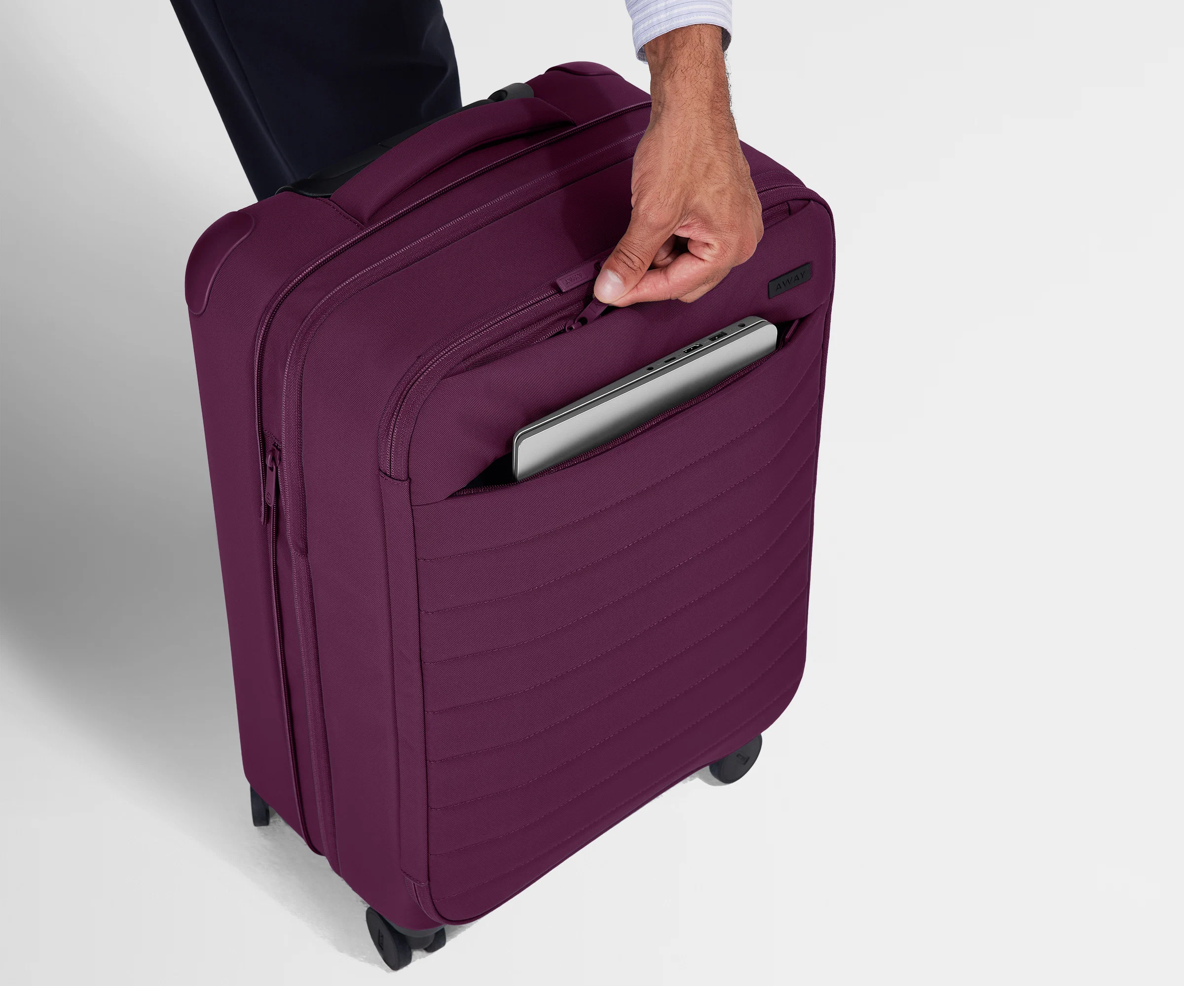 Softside Bigger Carry-On in Plum Purple - Image 5