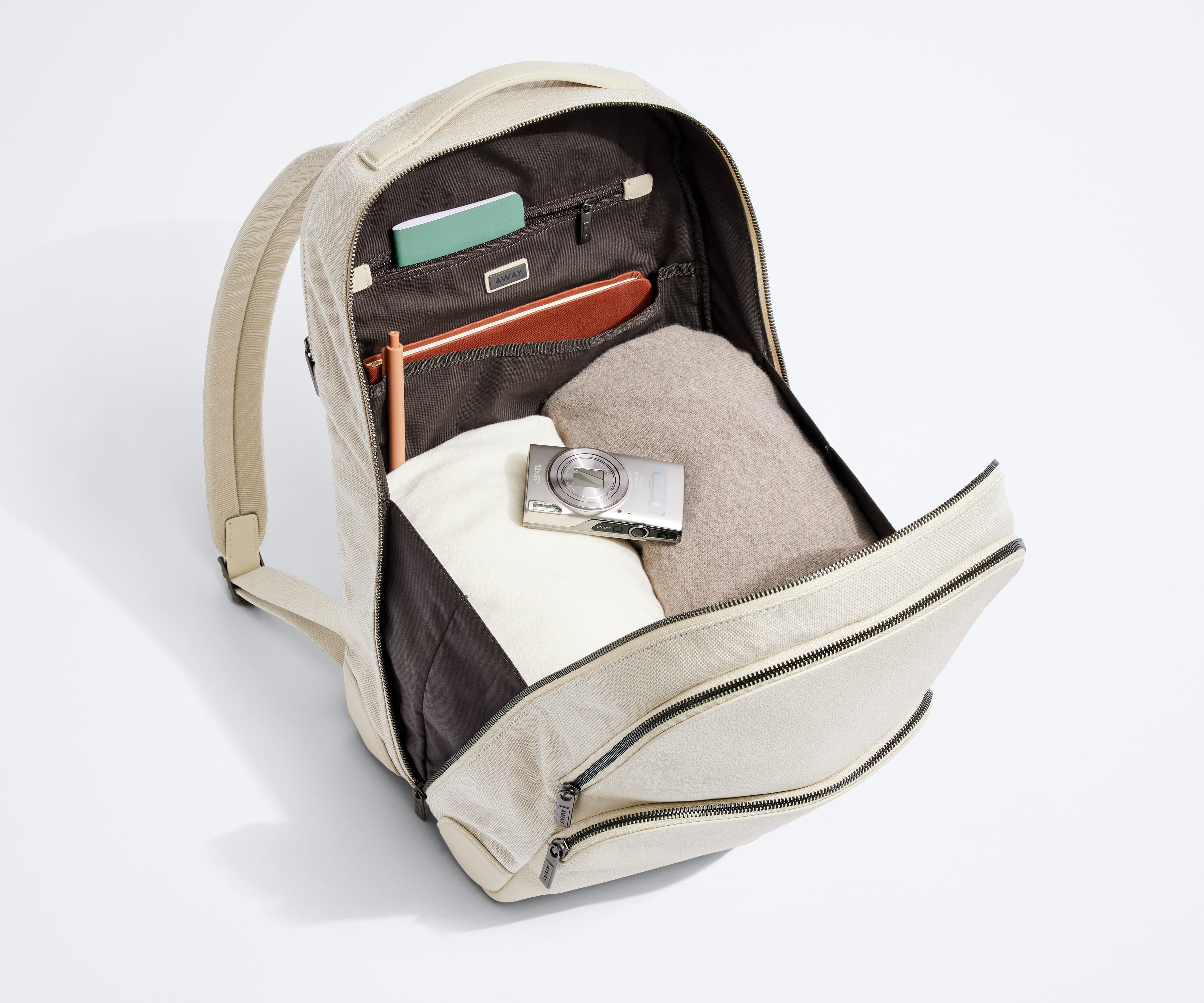 The Transit Leather Backpack in Cream White - Image 2